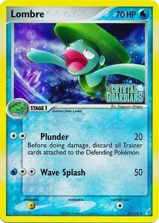 Lombre reverse holo card front, EX Crystal Guardians 37/100