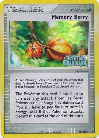 Memory Berry reverse holo card front, EX Crystal Guardians 80/100