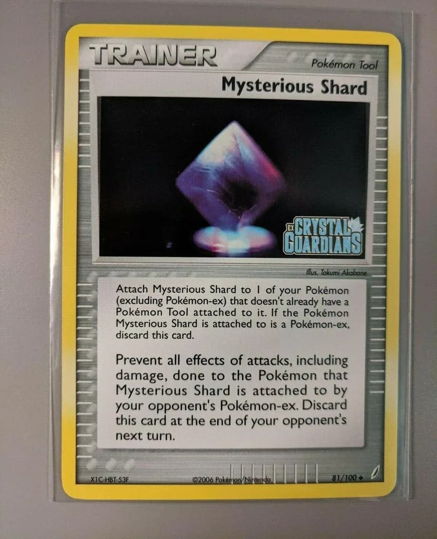 EX Crystal Guardians Mysterious Shard reverse holo card front, 81/100