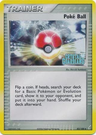 Poké Ball reverse holo card front, EX Crystal Guardians 82/100