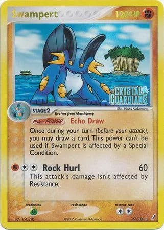 Swampert reverse holo card front, EX Crystal Guardians 27/100
