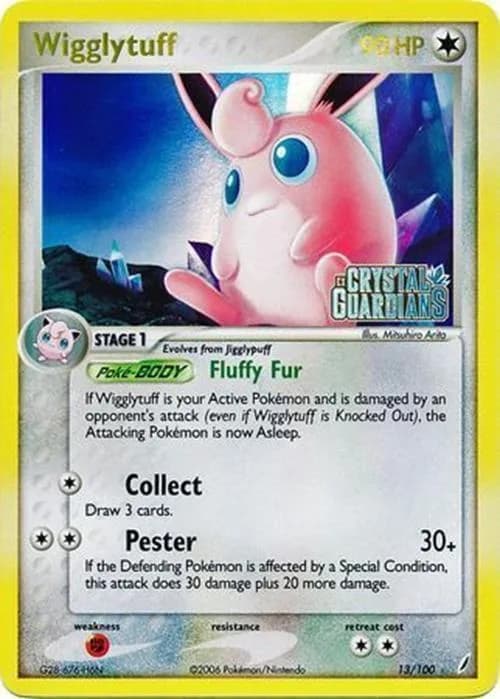 Wigglytuff reverse holo card front, EX Crystal Guardians 13/100