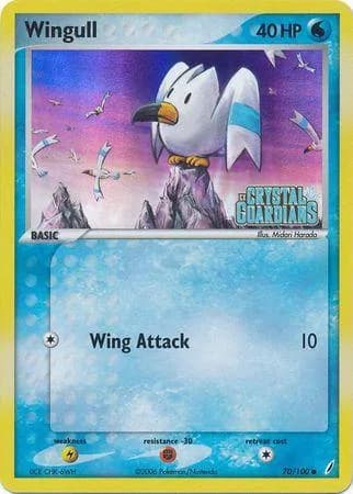 Wingull reverse holo card front, EX Crystal Guardians 70/100