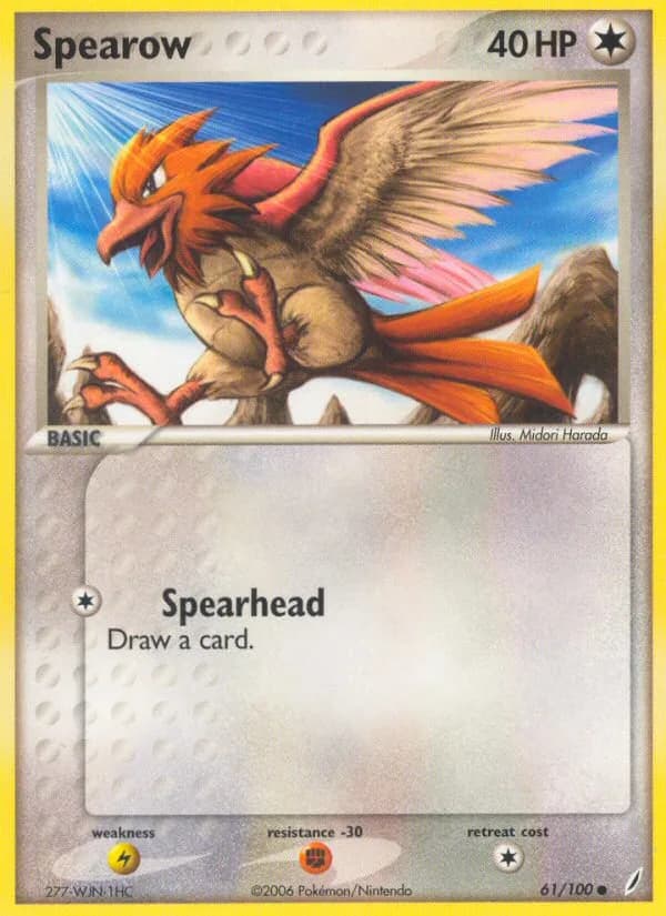 Spearow card front, EX Crystal Guardians 61/100