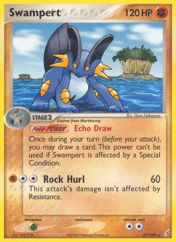 Swampert card front, EX Crystal Guardians 27/100
