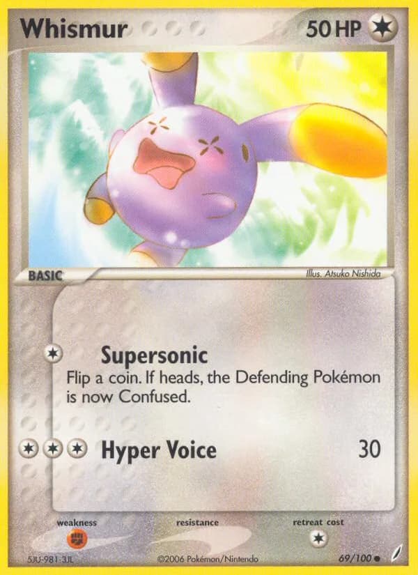 Whismur card front, EX Crystal Guardians 69/100