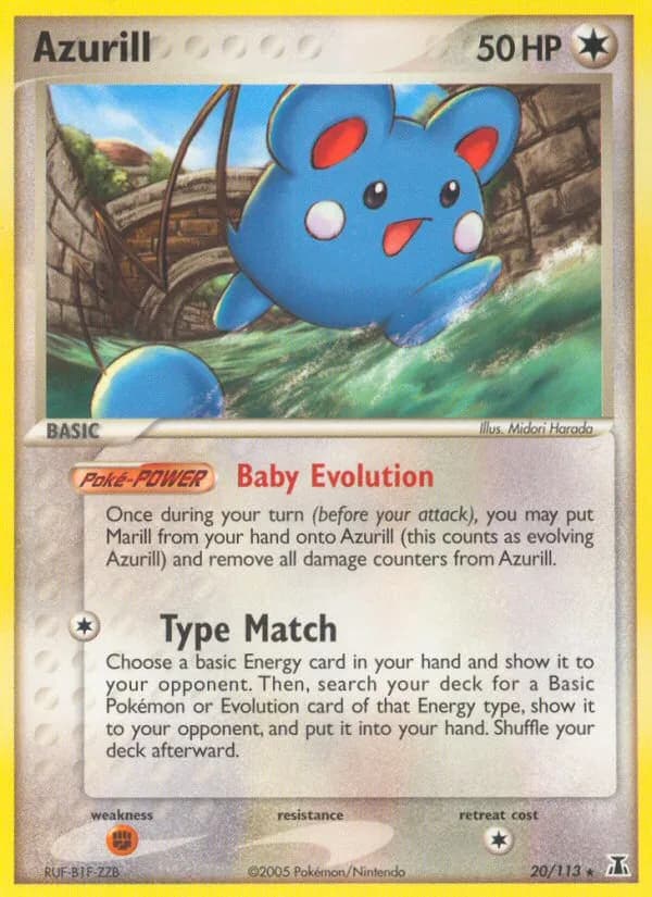 Azurill card front, EX Delta Species 20/113