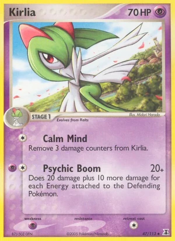 Kirlia card front, EX Delta Species 47/113