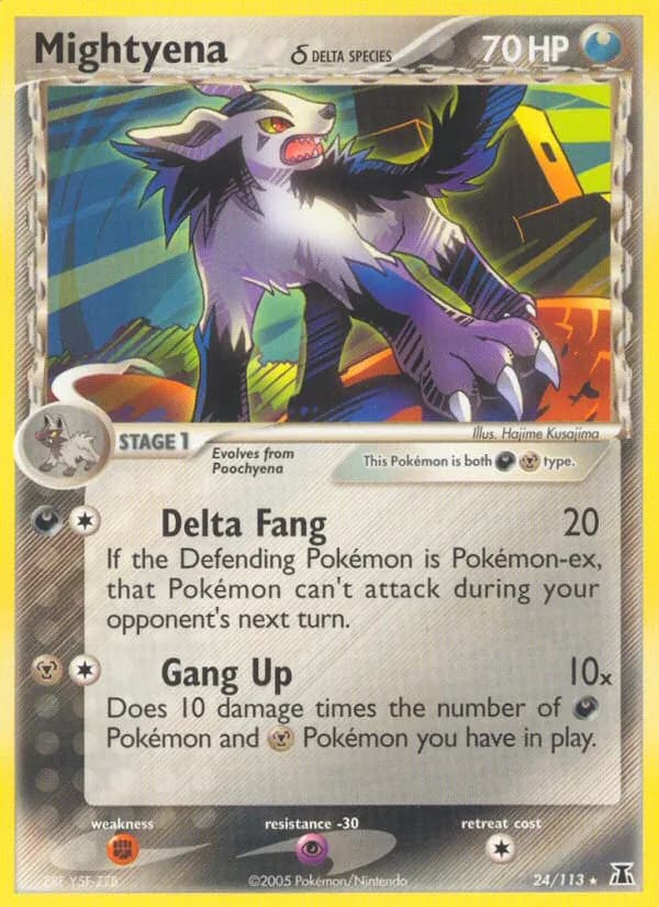 Mightyena δ card front, EX Delta Species 24/113