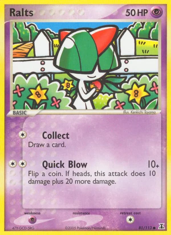 Ralts card front, EX Delta Species 81/113