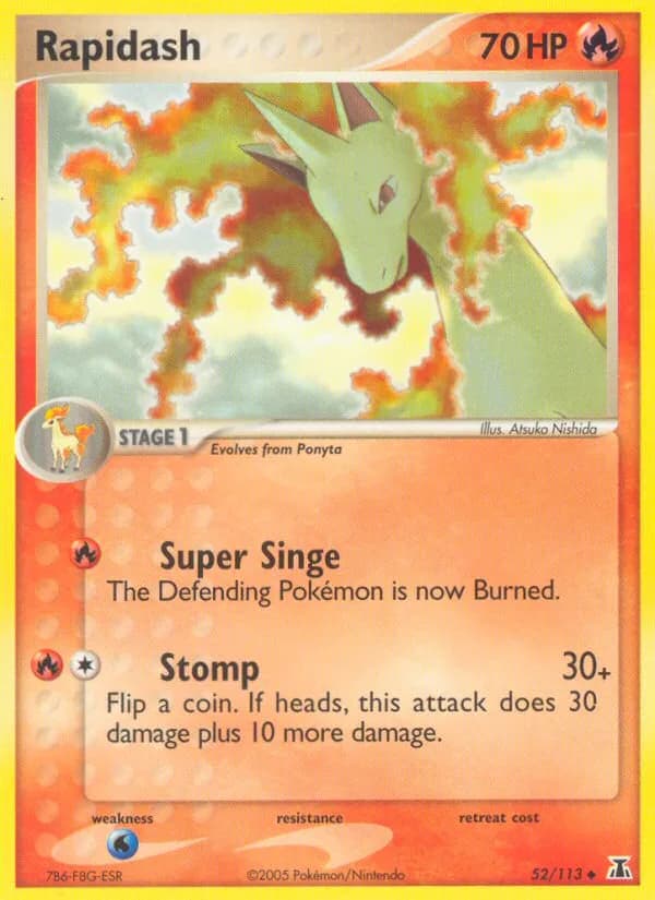 Rapidash card front, EX Delta Species 52/113