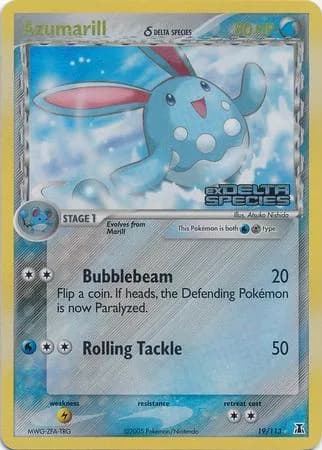 Azumarill δ reverse holo card front, EX Delta Species 19/113