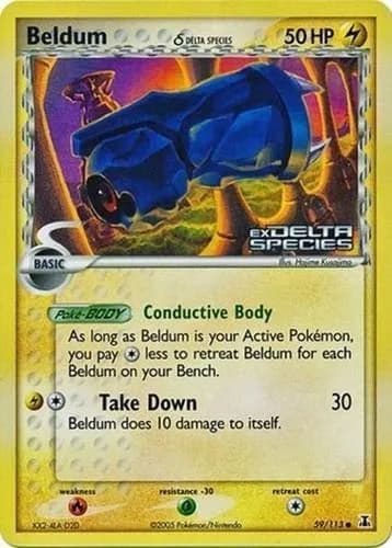 Beldum δ reverse holo card front, EX Delta Species 59/113
