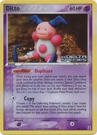 Ditto reverse holo card front, EX Delta Species 38/113