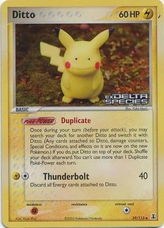 Ditto reverse holo card front, EX Delta Species 39/113