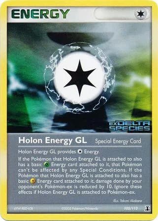 Holon Energy GL reverse holo card front, EX Delta Species 105/113