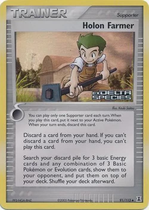 Holon Farmer reverse holo card front, EX Delta Species 91/113