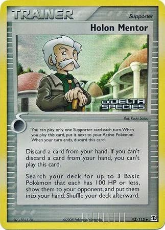 Holon Mentor reverse holo card front, EX Delta Species 93/113