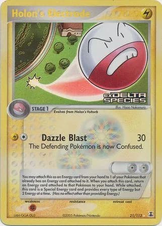 Holon's Electrode reverse holo card front, EX Delta Species 21/113