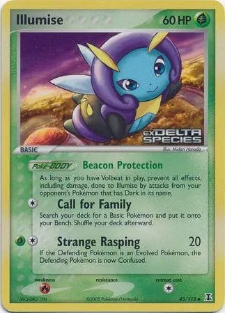 Illumise reverse holo card front, EX Delta Species 45/113