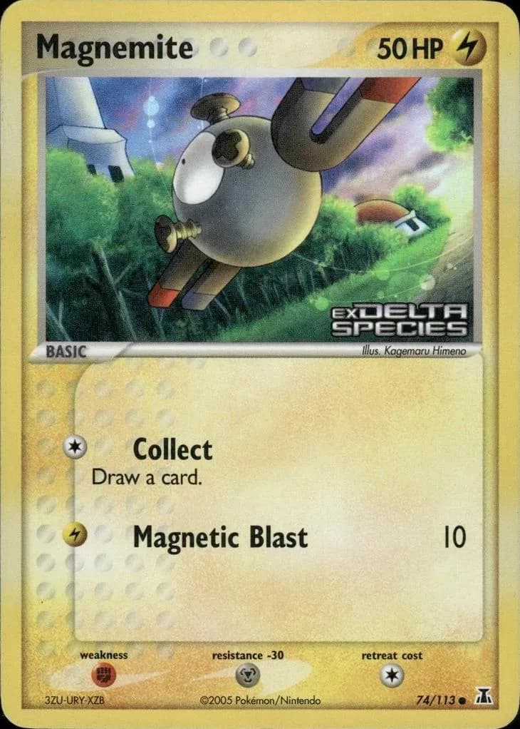 Magnemite reverse holo card front, EX Delta Species 74/113
