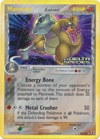 Marowak δ reverse holo card front, EX Delta Species 10/113