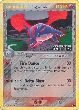 Salamence δ reverse holo card front, EX Delta Species 14/113