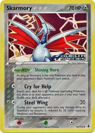Skarmory reverse holo card front, EX Delta Species 55/113