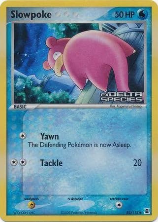 Slowpoke reverse holo card front, EX Delta Species 83/113