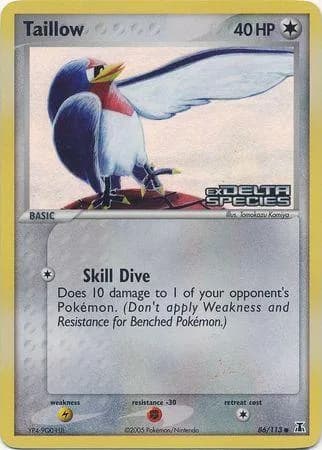 Taillow reverse holo card front, EX Delta Species 86/113