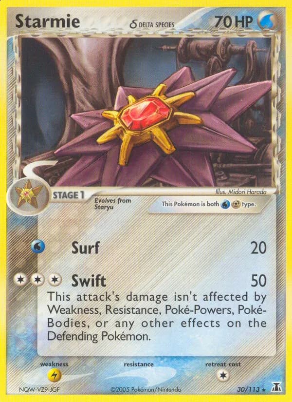 Starmie δ card front, EX Delta Species 30/113