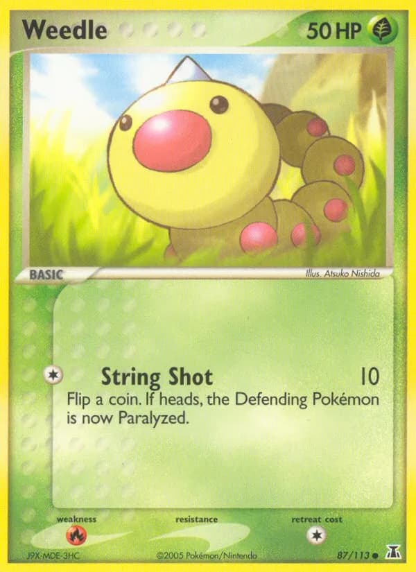 Weedle card front, EX Delta Species 87/113