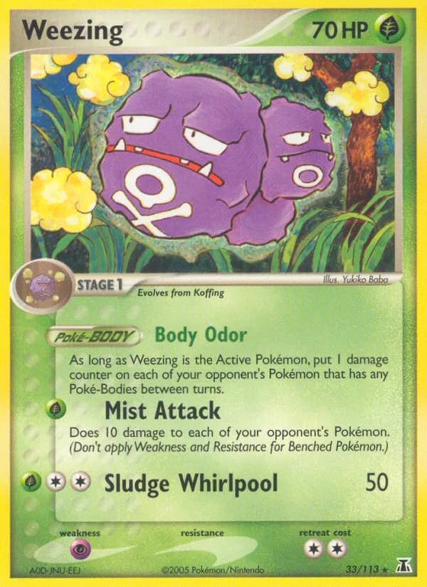 Weezing card front, EX Delta Species 33/113