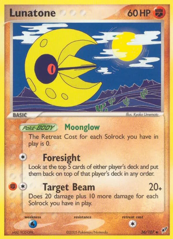 Lunatone card front, EX Deoxys 36/107