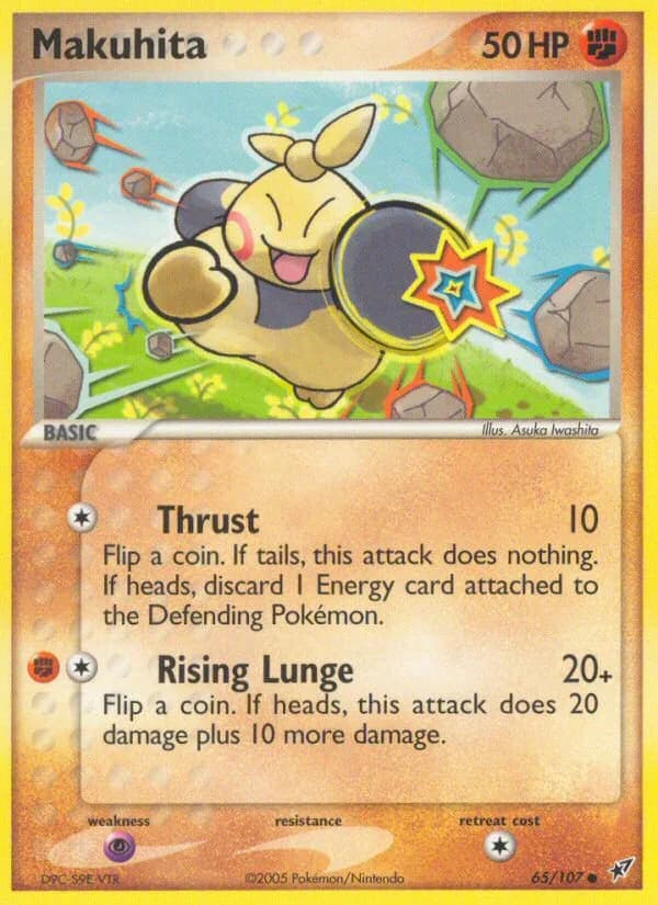 Makuhita card front, EX Deoxys 65/107
