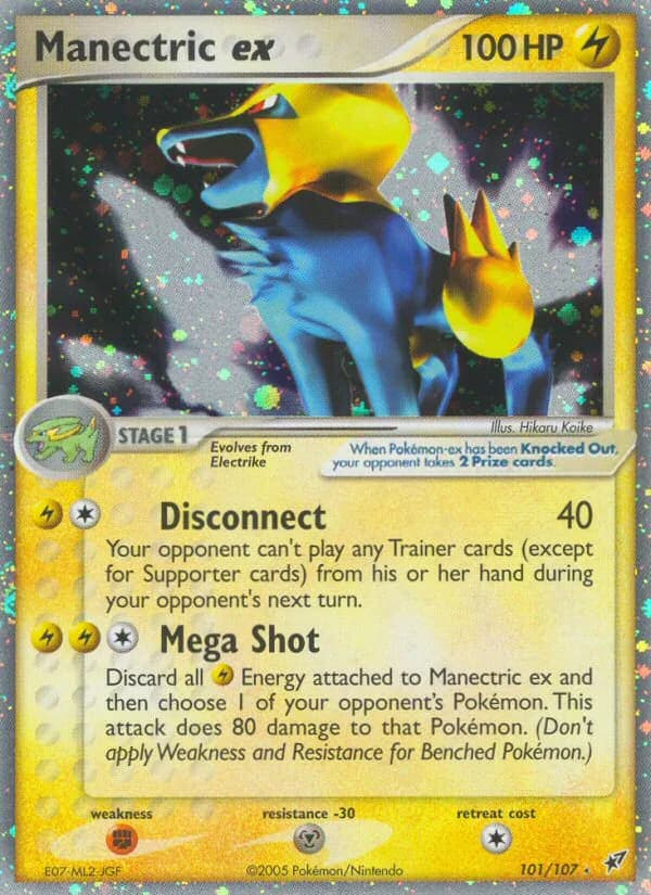 Manectric ex card front, EX Deoxys 101/107