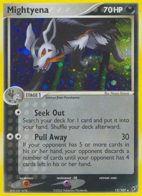 Mightyena card front, EX Deoxys 12/107