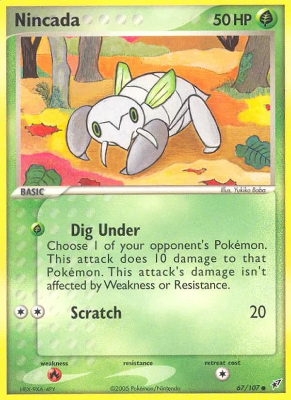 Nincada card front, EX Deoxys 67/107