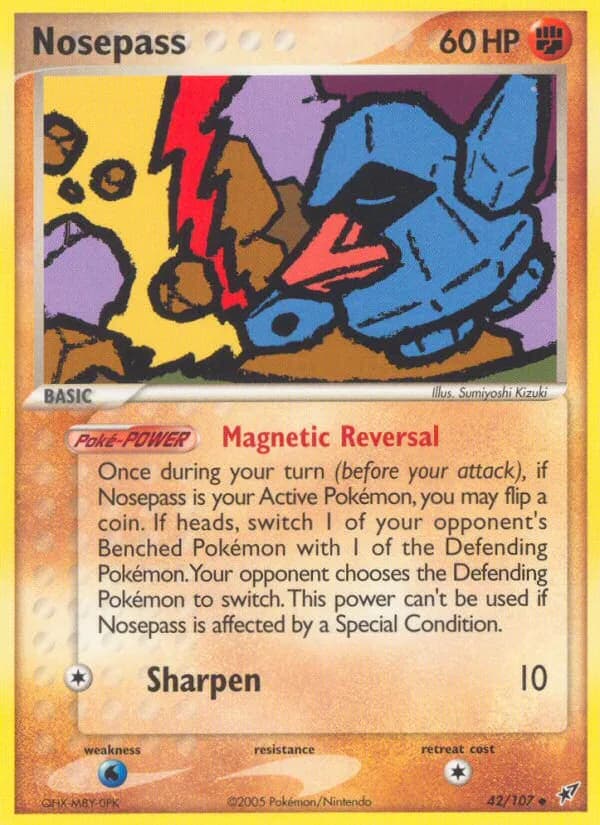 Nosepass card front, EX Deoxys 42/107