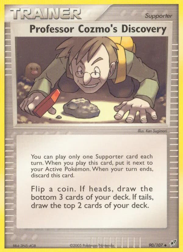 Professor Cozmo's Discovery card front, EX Deoxys 90/107
