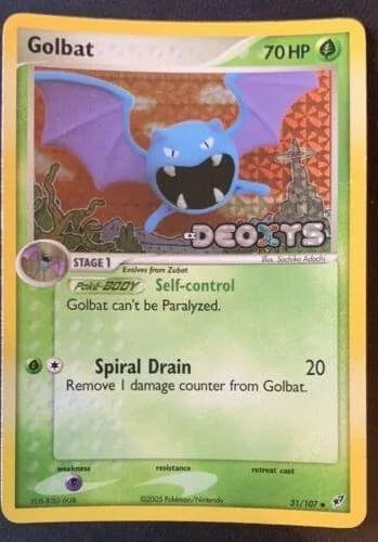 Golbat reverse holo card front, EX Deoxys 31/107