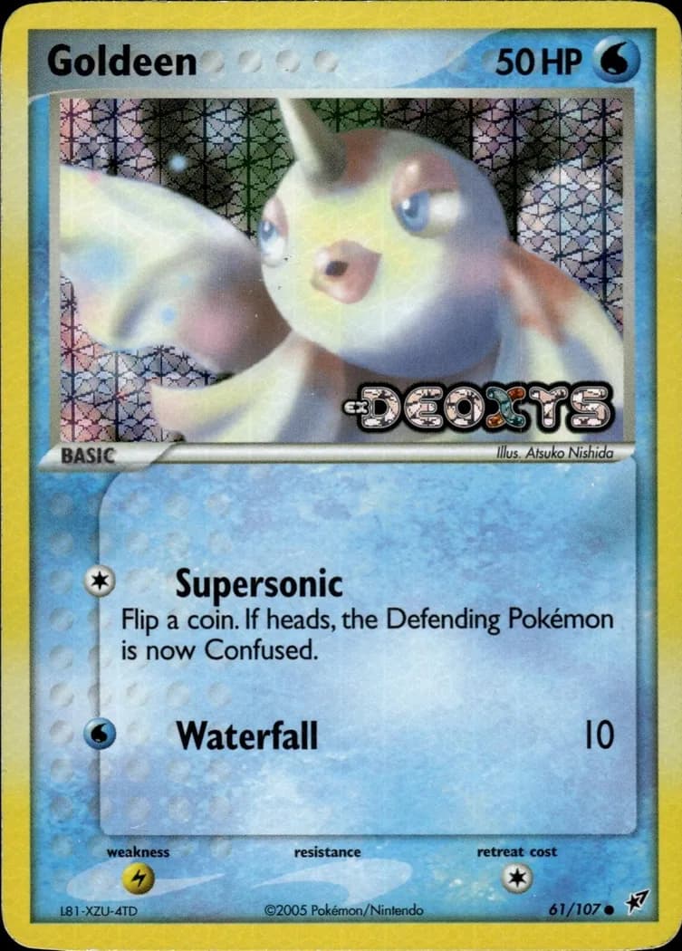 Goldeen reverse holo card front, EX Deoxys 61/107