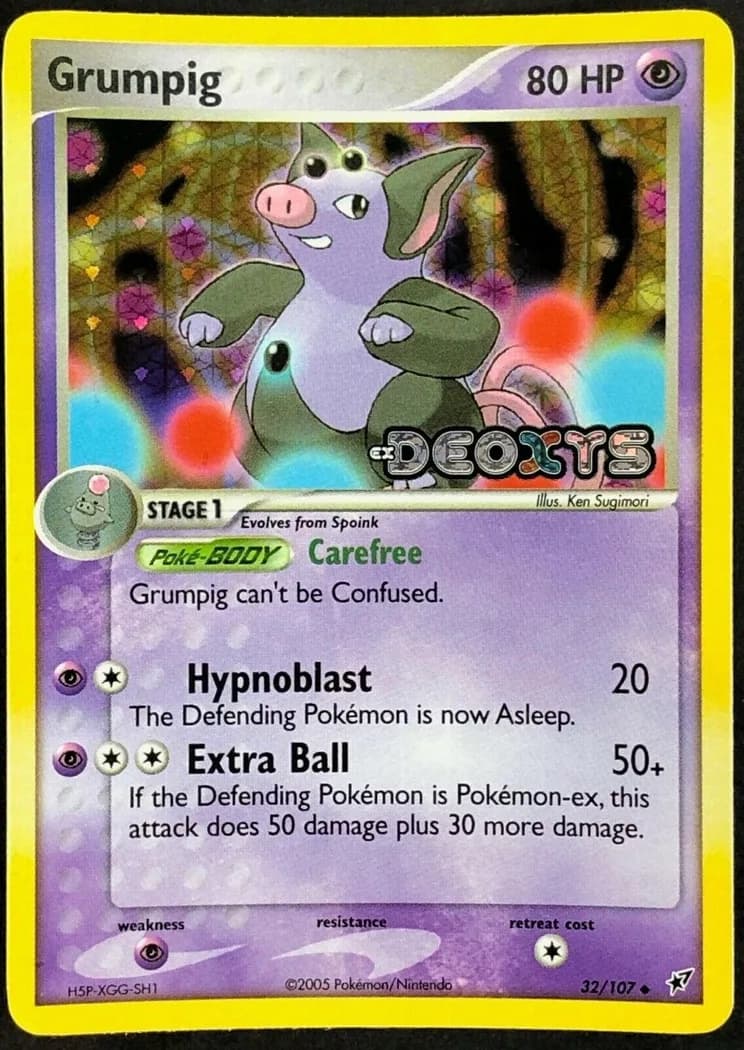 Grumpig reverse holo card front, EX Deoxys 32/107