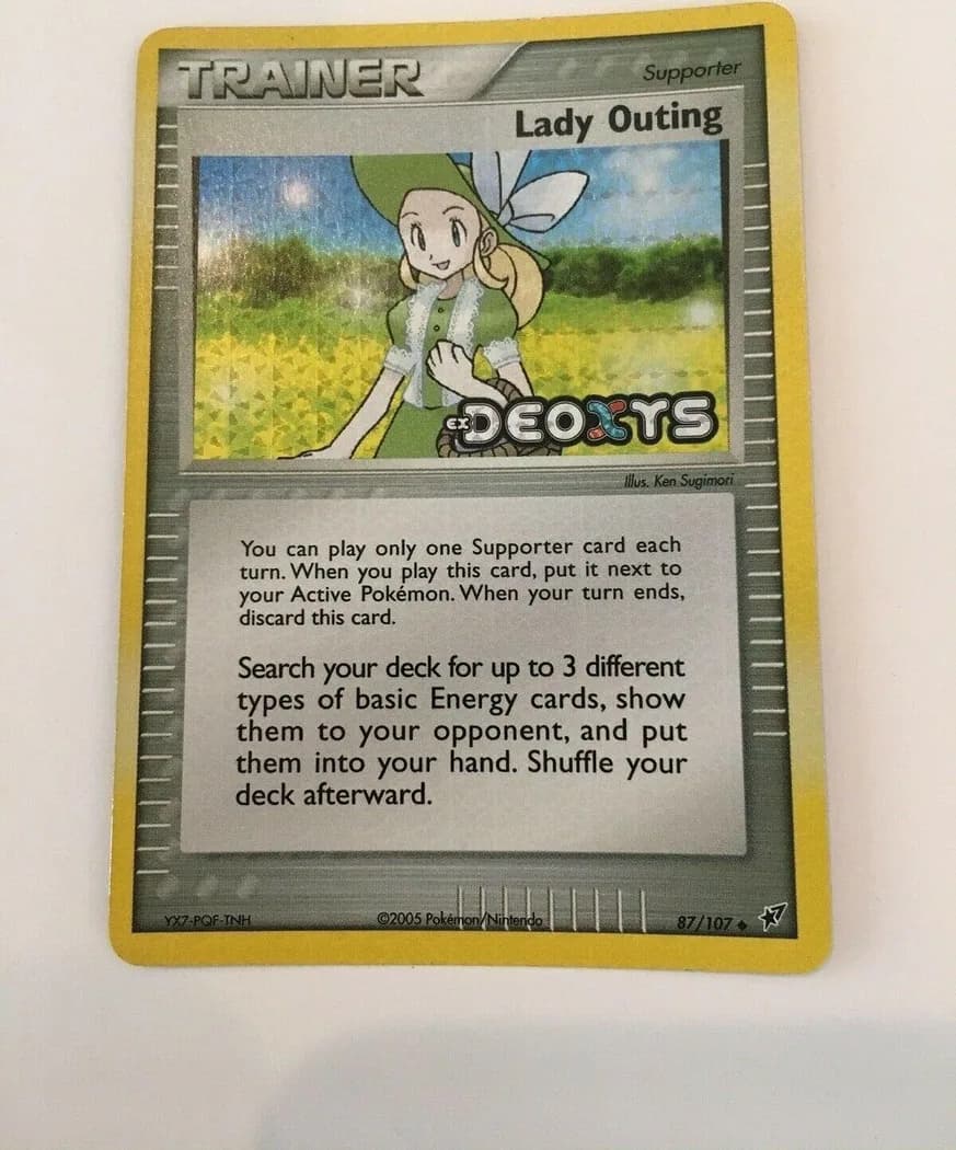 Lady Outing reverse holo card front, EX Deoxys 87/107