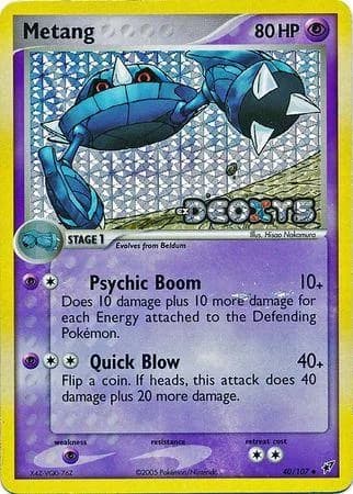 Metang reverse holo card front, EX Deoxys 40/107