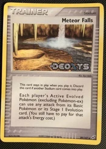 Meteor Falls reverse holo card front, EX Deoxys 89/107