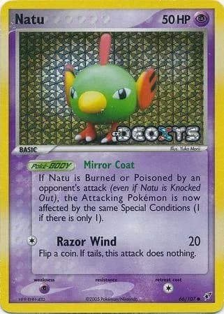 Natu reverse holo card front, EX Deoxys 66/107
