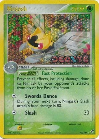 Ninjask reverse holo card front, EX Deoxys 13/107