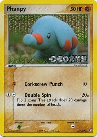 Phanpy reverse holo card front, EX Deoxys 69/107