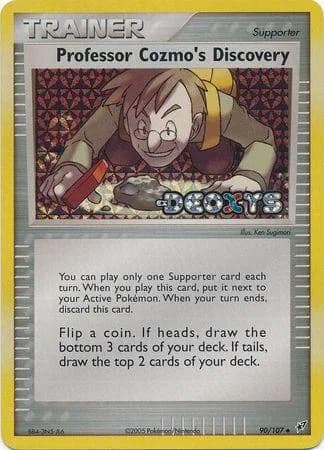 Professor Cozmo's Discovery reverse holo card front, EX Deoxys 90/107